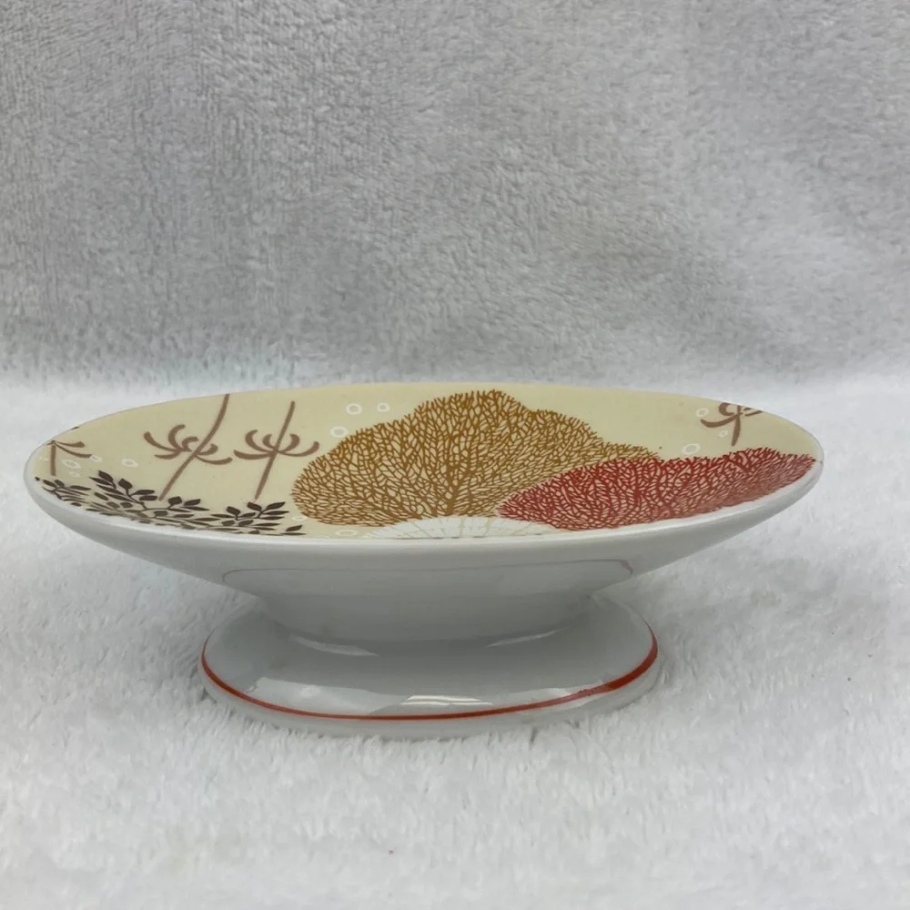 VTG MCM Pedastal Sea Coral Soap Dish Japan 5.5”